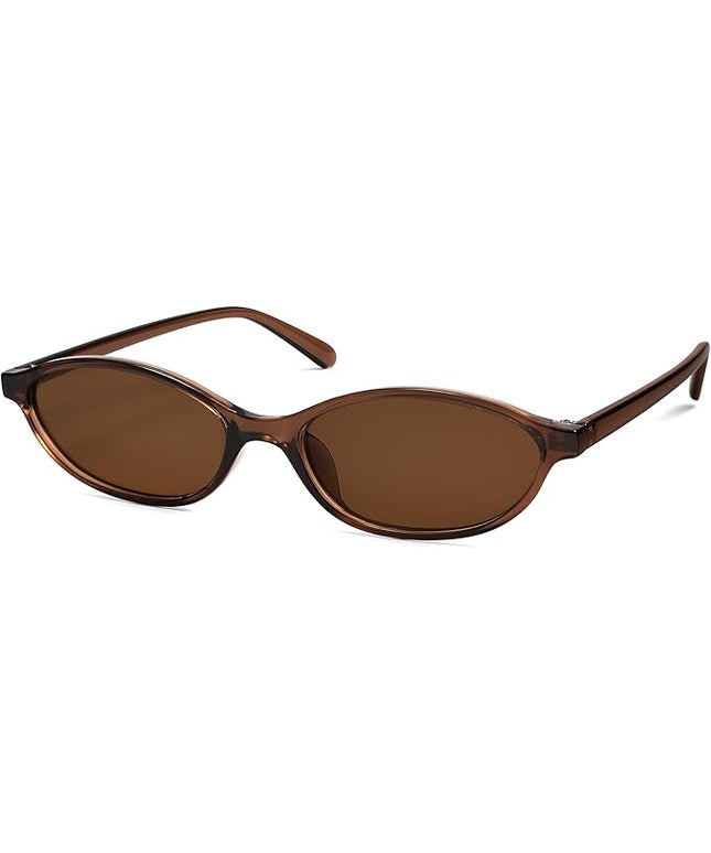 Retro Oval Cat Eye Sunglasses for Women Y2k Trendy Narrow Sunnies Designer Sun Glasses AR82253