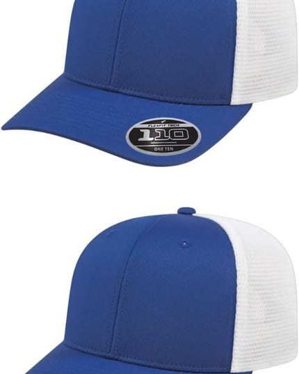 Cap America i8502 Flexfit 110 Premium Mid Profile 6-Panel Mesh Back Trucker Cap Hat w/UV Guard & Adjustable Snapback