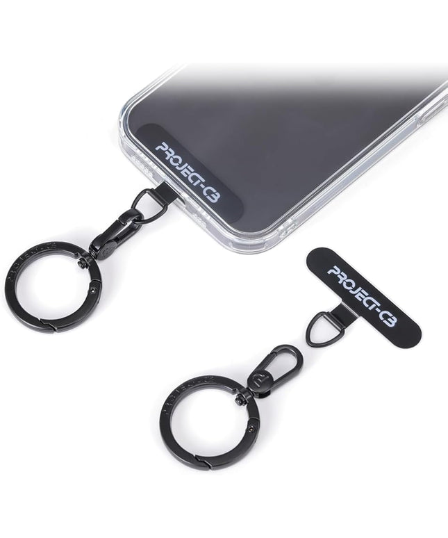 project-cb Phone Metal Tether Tab, Lanyard Patch, Phone Stand Key Ring, Ring Holder, Strap Tab