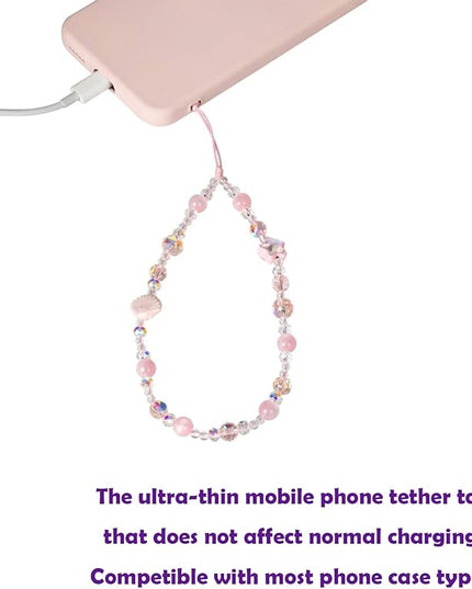 Cute Sparkling Star & Cat's Eye Phone Lanyard, Beaded Crystal Charm Strap for Phone Keys Purse - Gift for Women