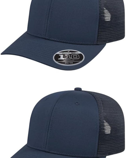 Cap America i8502 Flexfit 110 Premium Mid Profile 6-Panel Mesh Back Trucker Cap Hat w/UV Guard & Adjustable Snapback