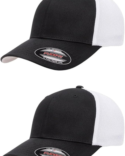 Flexfit 6511 Fitted Mid-Profile Stretchable Mesh Panels Trucker Cap | Bulk Pack Available
