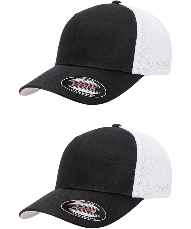 Flexfit 6511 Fitted Mid-Profile Stretchable Mesh Panels Trucker Cap | Bulk Pack Available