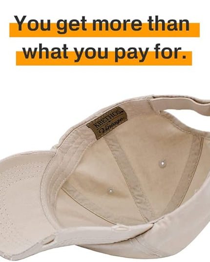 KBETHOS Vintage Washed Distressed Cotton Dad Hat Baseball Cap Adjustable Polo Trucker Unisex Style Headwear