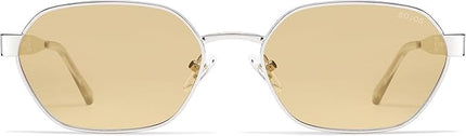 SOJOS Trendy Polarized Hexagon Sunglasses for Women Men, UV400 Retro Rectangle Shades SJ1238
