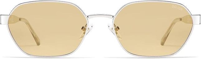 SOJOS Trendy Polarized Hexagon Sunglasses for Women Men, UV400 Retro Rectangle Shades SJ1238