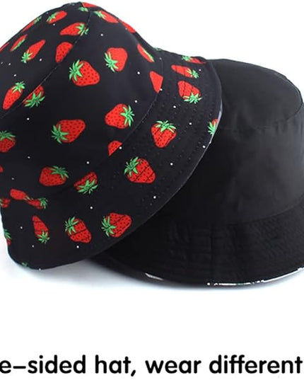 Malaxlx Unisex Bucket Hat Beach Sun Hat Aesthetic Fishing Hat for Men Women Teens, Reversible Double-Side-Wear