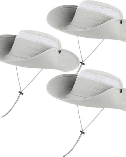3 Pack Mens Boonie Sun Hat UV Protection Outdoor Bucket Fishing Hat for Hiking Safari & Gardening