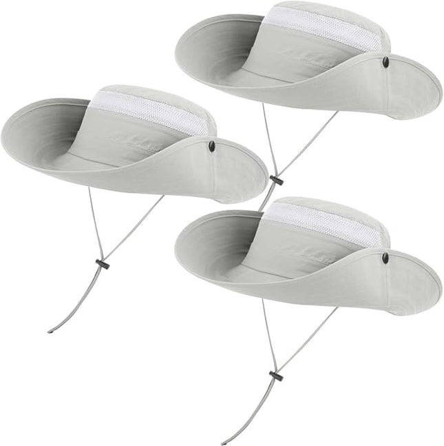 3 Pack Mens Boonie Sun Hat UV Protection Outdoor Bucket Fishing Hat for Hiking Safari & Gardening