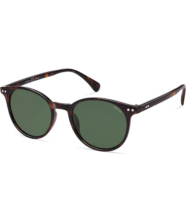 SOJOS Small Round Classic Polarized Sunglasses for Women Men Vintage Style UV400 Lens MAY SJ2113