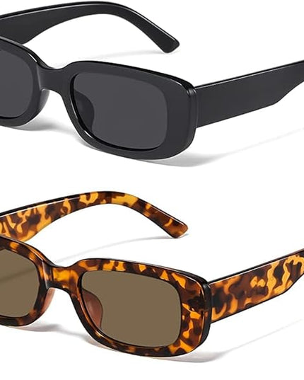JASPIN Rectangle Sunglasses for Women Men Trendy Y2k Retro 90s Sun Glasses UV Protection Cool Square Frame