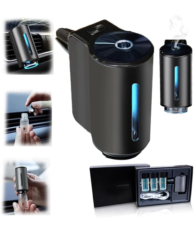 Smart Car Air Freshener with Three Adjustable,2025 New Smart Car AirS Freshener Diffuser Long Lasting, Air Freshener Vent Clips for Car Office Home Bedroom (Diffuser+3Pcs Classics)