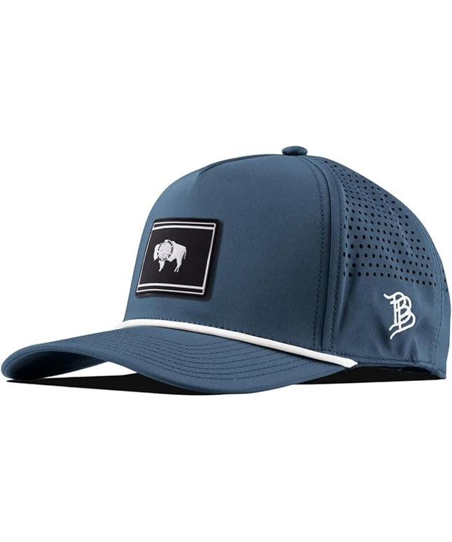 Branded Bills Wyoming Vintage PVC Curved 5 Panel Rope, Snapback Closure, Lightweight, Comfortable Baseball Cap
