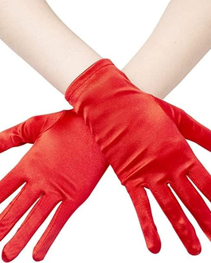 Sahabowi Satin Gloves Formal Bridal Banquet Party Wedding Opera Solid Colorful Mitten For Women