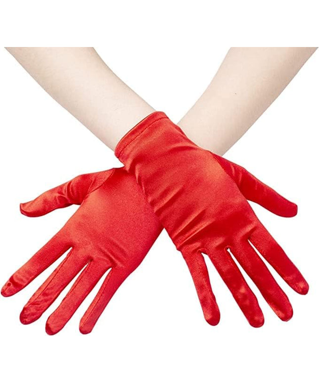 Sahabowi Satin Gloves Formal Bridal Banquet Party Wedding Opera Solid Colorful Mitten For Women