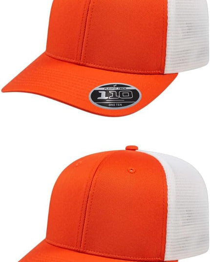 Cap America i8502 Flexfit 110 Premium Mid Profile 6-Panel Mesh Back Trucker Cap Hat w/UV Guard & Adjustable Snapback