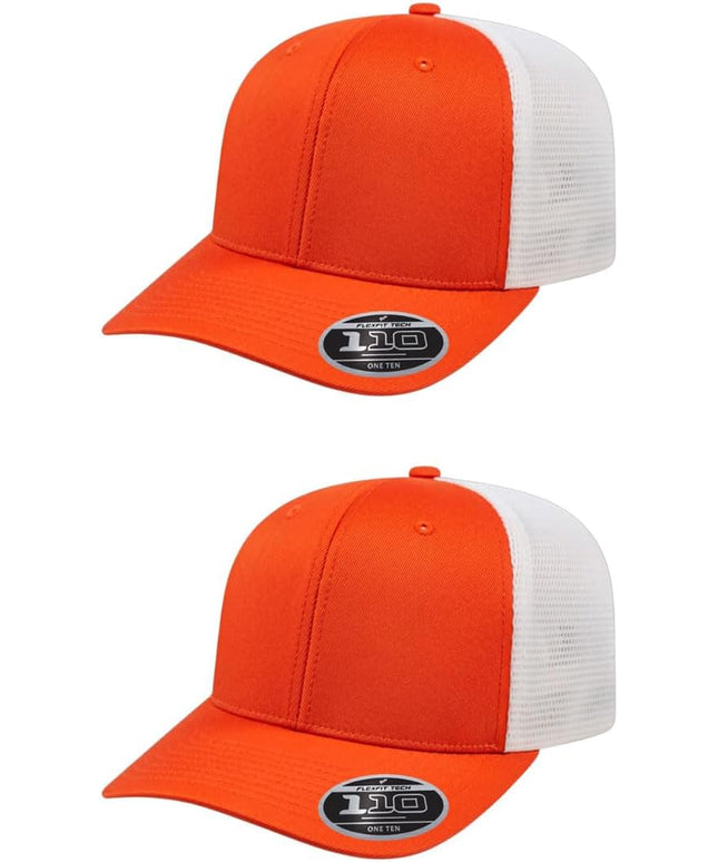 Cap America i8502 Flexfit 110 Premium Mid Profile 6-Panel Mesh Back Trucker Cap Hat w/UV Guard & Adjustable Snapback