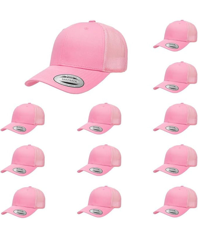 Yupoong Classic Premium Mesh 6 Panel Retro Trucker Cap | Mid Profile Snapback | OSFA | Bulk Pack Available
