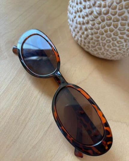 90s Sunglasses for Women Men Retro Small Oval Sunglasses