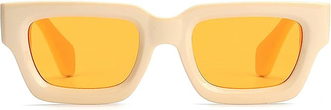Trendy Square Sunglasses for Men Women Fashion Thick Rectangle Sun Glasses UV Protection Shades Designer Style