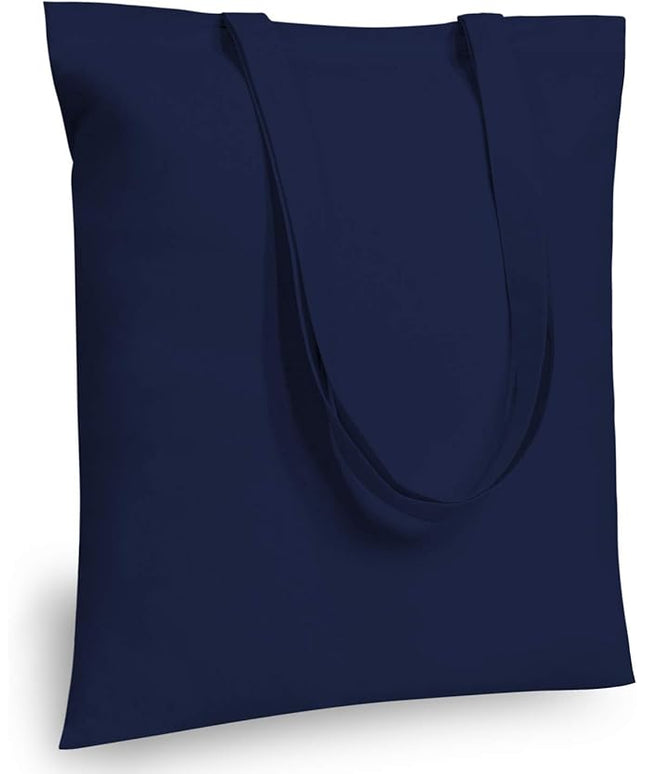 TOPDesign 24-Pack Economical 16"x15" Navy Blue Cotton Tote Bag, Lightweight Medium Reusable Grocery Shopping Cloth Bags, Suitable for DIY, Advertising, Promotion, Gift, Activity