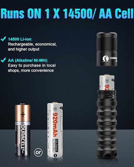 LUMINTOP EDC15 Keychain Flashlight 760 Lumens Mini EDC Flashlight 80 Hours Burn Time, 5 Modes, IPX8 Waterproof Torch Floodlight for Everyday Carry, Camping, Hiking