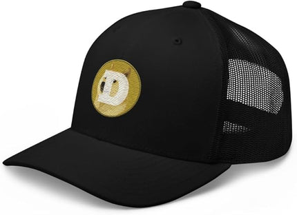 Dogecoin Crypto Embroidered Logo Trucker Cap