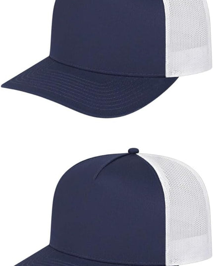 Cap America i3039 Classic 5 Panel Mid Profile Structured Trucker Mesh Back Cap w/ & Adjustable Snapback