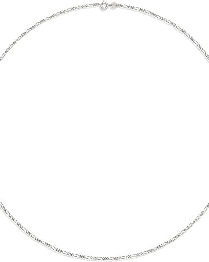 Amazon Essentials 14k Gold or Sterling Silver Plated Figaro Chain Necklace