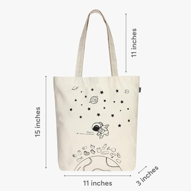 Ecoright Tote Bag for Women with Zipper, Small Tote Bag, Canvas Bag, Reusable Cotton Bag for Beach, Grocery, School & Work