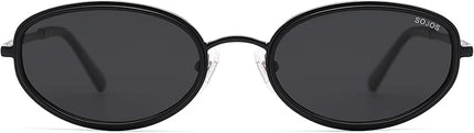 SOJOS Trendy Oval Polarized Sunglasses for Women Men, 80s 90s Chic Retro Vintage Sunnies SJ1248
