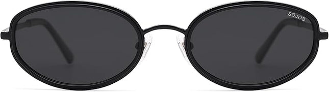 SOJOS Trendy Oval Polarized Sunglasses for Women Men, 80s 90s Chic Retro Vintage Sunnies SJ1248