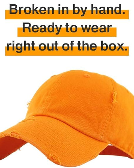 KBETHOS Vintage Washed Distressed Cotton Dad Hat Baseball Cap Adjustable Polo Trucker Unisex Style Headwear