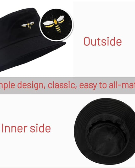 Cotton Bucket Hat for Women Men Summer Travel Sun Beach Bucket Cap, Unisex Outdoor Fisherman Hat