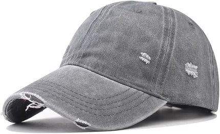 Classic Vintage Distressed Baseball Cap, Washed Cotton, Adjustable Fit