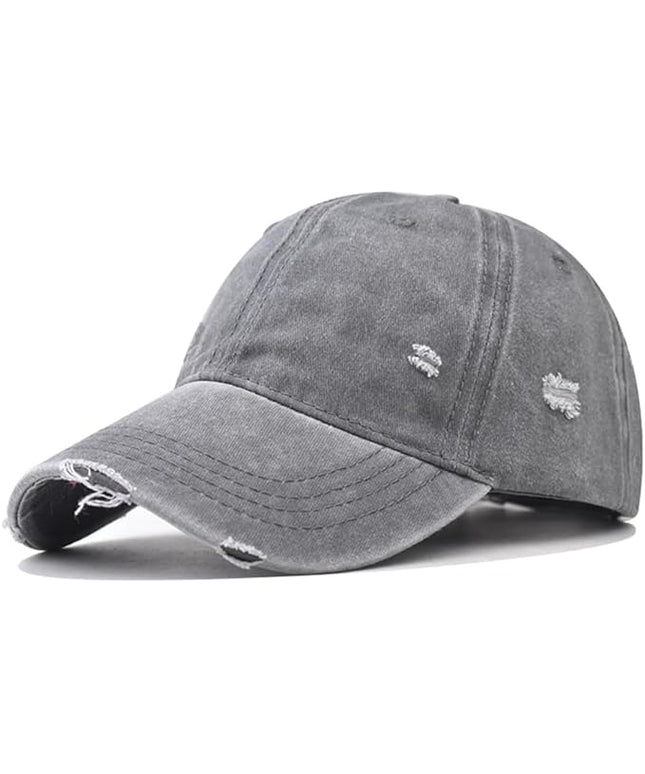 Classic Vintage Distressed Baseball Cap, Washed Cotton, Adjustable Fit