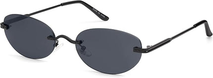 SOJOS Retro Small Oval Sunglasses Womens Trendy Rimless Sun Glasses Vintage Narrow Shades SJ1242