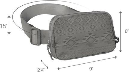 C.C Belt Bag for Women – Quilted Fanny Pack Crossbody Waist Bag with Adjustable Strap, Fashion Gift Idea (Aztec Pattern - lt.grey)