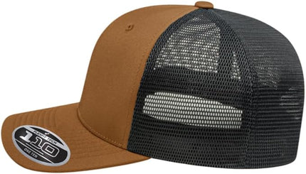 Cap America i8502 Flexfit 110 Premium Mid Profile 6-Panel Mesh Back Trucker Cap Hat w/UV Guard & Adjustable Snapback
