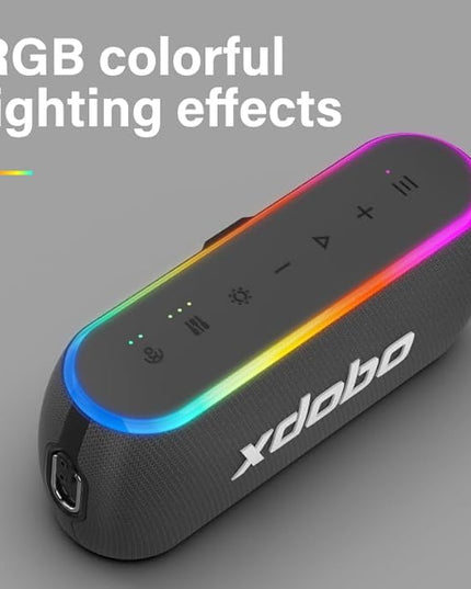 xdobo X8 Mini II Portable Bluetooth Speaker Small Bluetooth Speaker Waterproof IPX6 Computer Speakers Wireless with RGB Lights for Home/Outdoor/Party/Beach/Birthday Gift