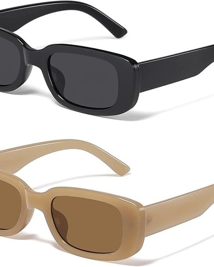JASPIN Rectangle Sunglasses for Women Men Trendy Y2k Retro 90s Sun Glasses UV Protection Cool Square Frame