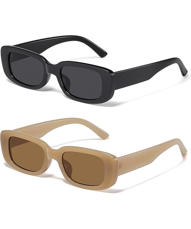 JASPIN Rectangle Sunglasses for Women Men Trendy Y2k Retro 90s Sun Glasses UV Protection Cool Square Frame