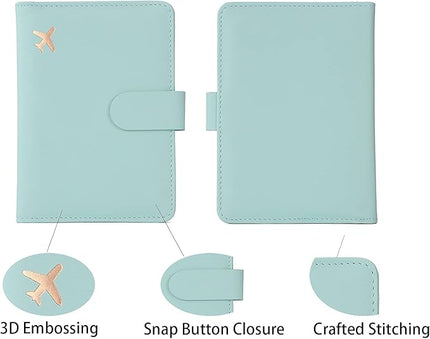 Melsbrinna Rfid Passport Holder for Travel women/Men, Cute Passport Wallet Rfid Blocking Card Slots, Rfid Passport Cover/CaseTravel Wallet, Passport Book Holder (1, Green1)