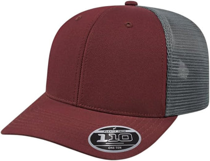 Cap America i8502 Flexfit 110 Premium Mid Profile 6-Panel Mesh Back Trucker Cap Hat w/UV Guard & Adjustable Snapback