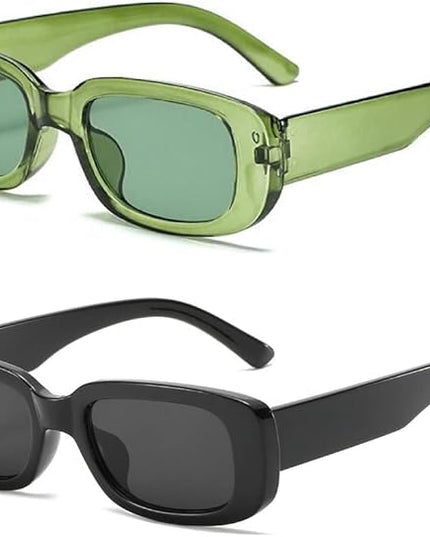 Dollger Rectangle Sunglasses for Women Men Trendy Retro Fashion Sunglasses UV 400 Protection Square Fram