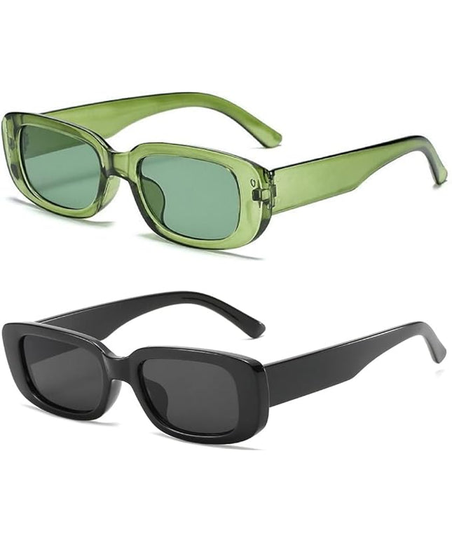 Dollger Rectangle Sunglasses for Women Men Trendy Retro Fashion Sunglasses UV 400 Protection Square Fram