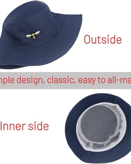 Cotton Bucket Hat for Women Men Summer Travel Sun Beach Bucket Cap, Unisex Outdoor Fisherman Hat