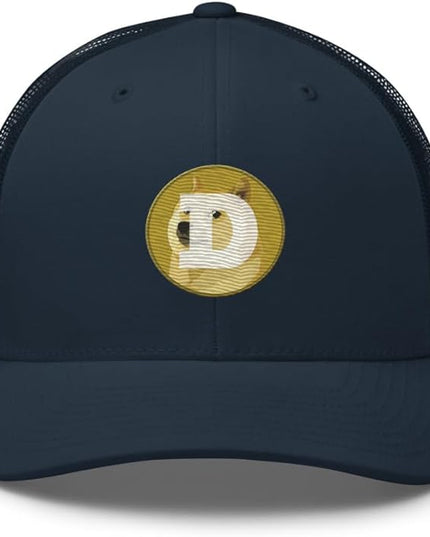 Dogecoin Crypto Embroidered Logo Trucker Cap