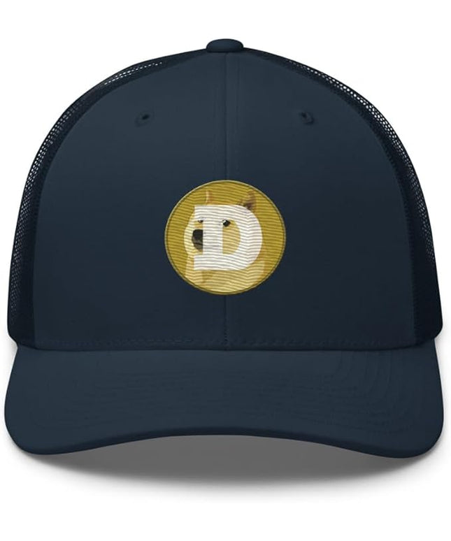 Dogecoin Crypto Embroidered Logo Trucker Cap