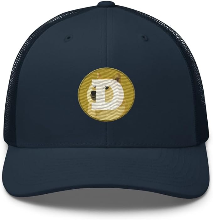 Dogecoin Crypto Embroidered Logo Trucker Cap